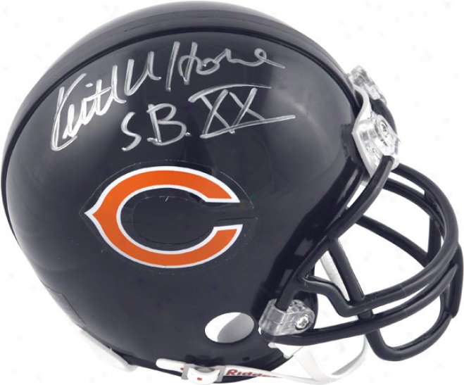 Keith Van Horne Chicaago Bears Autographed Mini Helmet With Sb Xx Champs Inscription