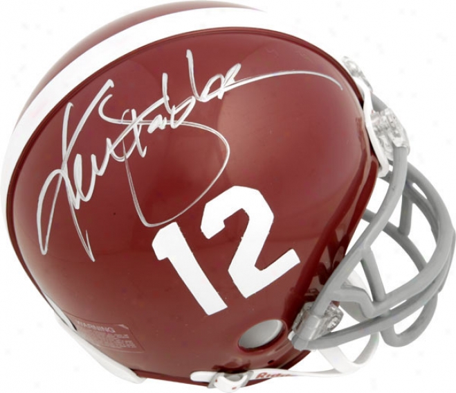 Ken Stabler Alabama Crimeon Tide Autographed Mini Helmet