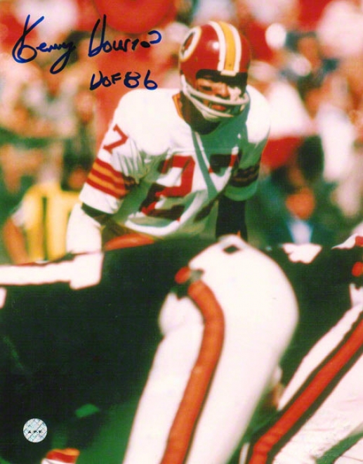 Kenny Houston Washington Redskins Autographed 8x10 Photo Ready For The Snap Inscribed Hof 86