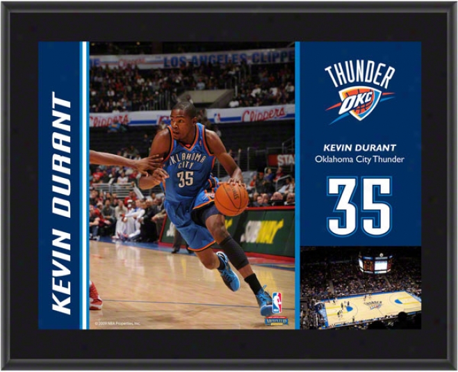 Kevin Durant Plaque  Details: Oklahoma City Thunder, Sublimated, 01x13, Nba Plaque