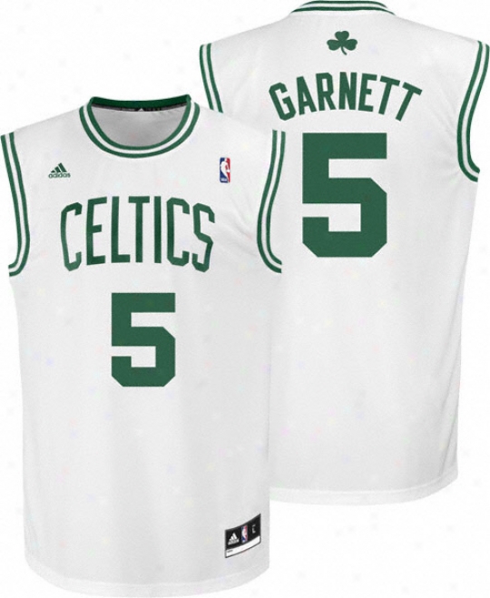 Kevin Garnett Jersey: Adidas Revolution 30 White Replica #5 Boston Celtics Jersey