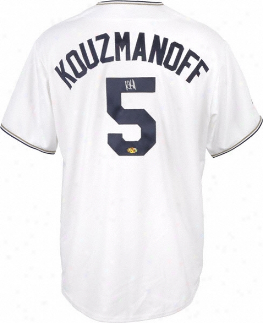 Kevin Kouzmanoff Autographed Jersey  Details: San Diego Padres, White Replica