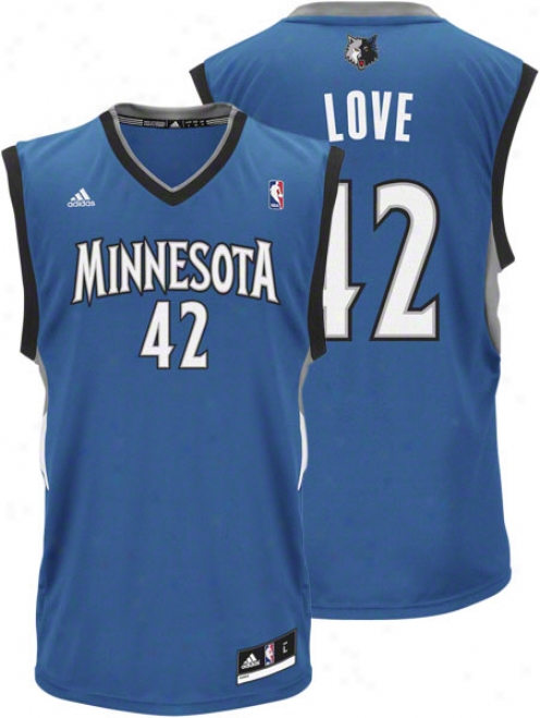Kevin L0ve Jersey: Aiddas Revolution 30 Blue Replica #42 Minnesota Timberwolves Jersey