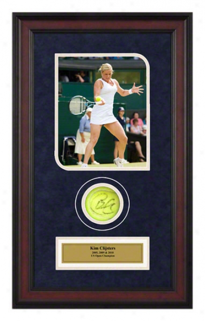 Kim Clijsters 2006 Wimbledon Champiojships Fdamed Autographed Tennis Ball With Photo