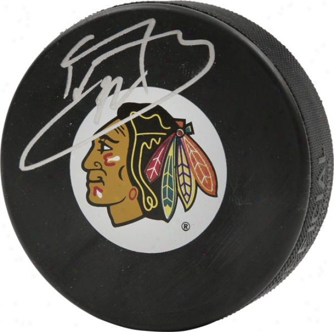 Kristopher Versteeg Autographed Chicago Blackhawks Logo Puck