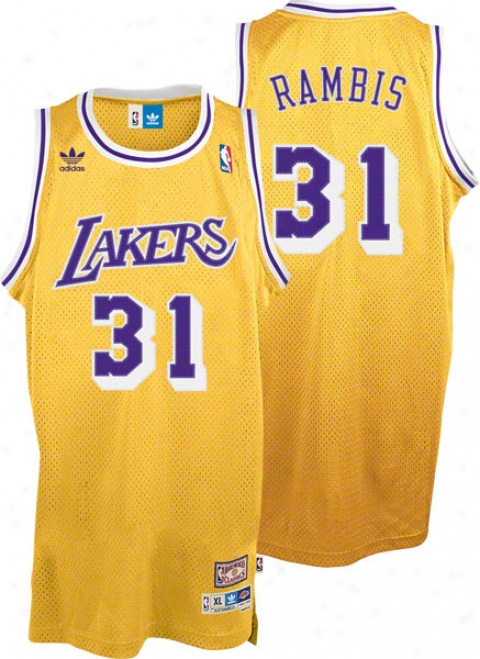 Kurt Rambis Jersey: Adidas Gold Throwback Swingman #31 Los Angeles Lakers Jersey