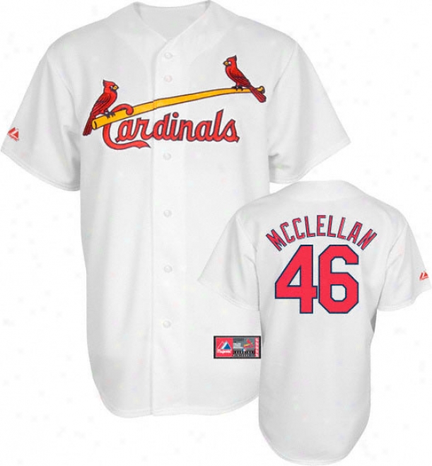 Kyle Mcclellan Jersey: Adult Splendid Home White Replica #46 St. Louis Cardinals Jerse