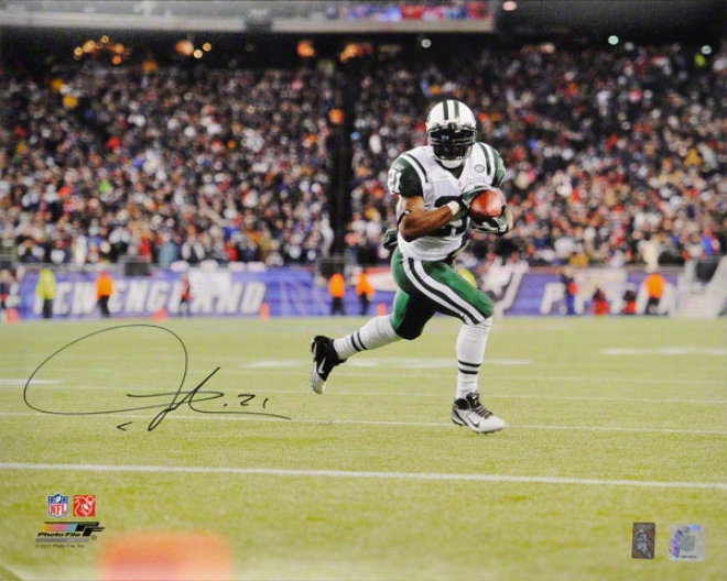 Ladainian Tomlinson Autographed 16x20 Photograph  Details: New York Jeys, Vs. Patriots