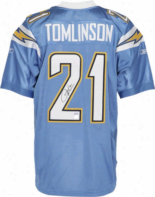 Ladainian Tomlinaon Autographed Jersey  Details: San Diego Chargers, Reebok, Authentic, Powder Blue