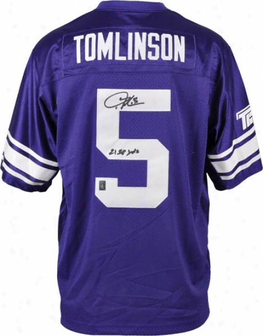 Ladainian Tomlinson Autographed Jersey  Details: Tcu Horned Frogs, Nike, &quot2138 Yards&quot Inscription