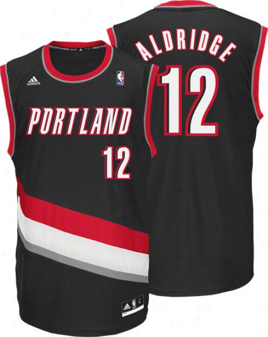 Lamarcus Aldridge Jersey: Adifas Revolution 30 Black Replica #12 Portland Trail Blazers Jersey