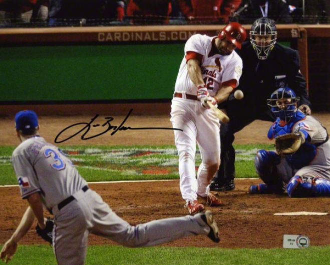 Lance Berkman Autographed 8x10 Photograph  Details: St. Louis Cardinals, 2011 World Series
