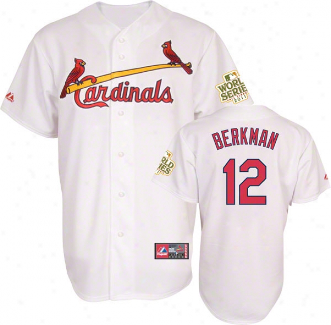 Hurl Berkma nJersey: St. Louis Cardinals #12 Home White Replica Jersey With 2011 World Series Participant Patch