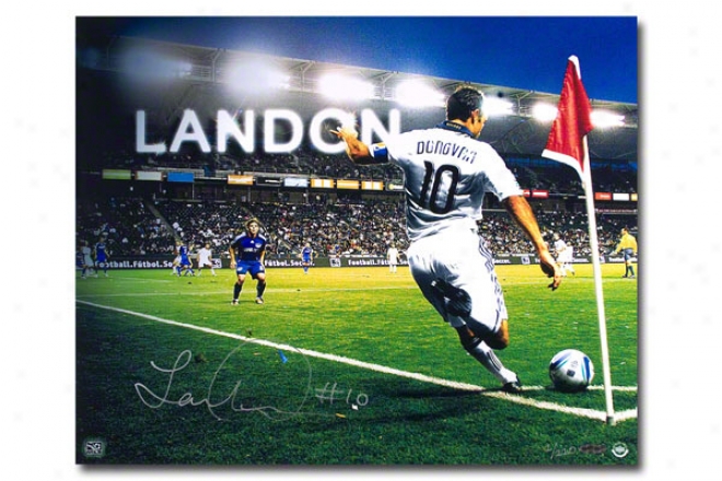 Landon Donovan Los Angeles Gaaxy Autographed Corner Kick 16x20 Unframed Photograph