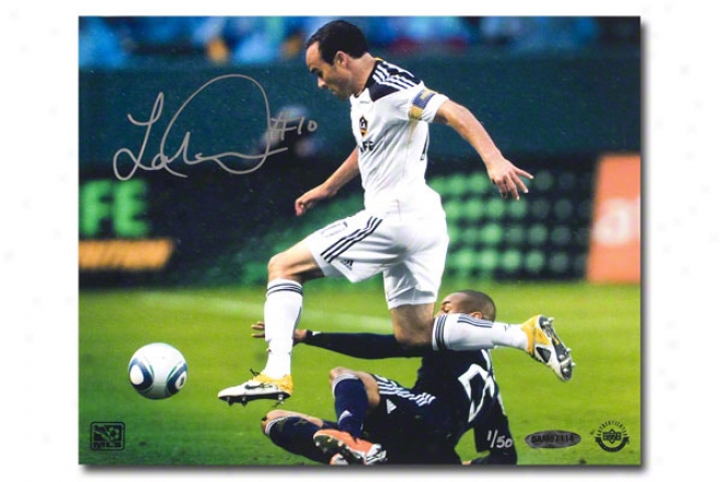 Landon Donovan Los Angeles Galsxy Autographed Leaping 8s10 Unframed Photograph