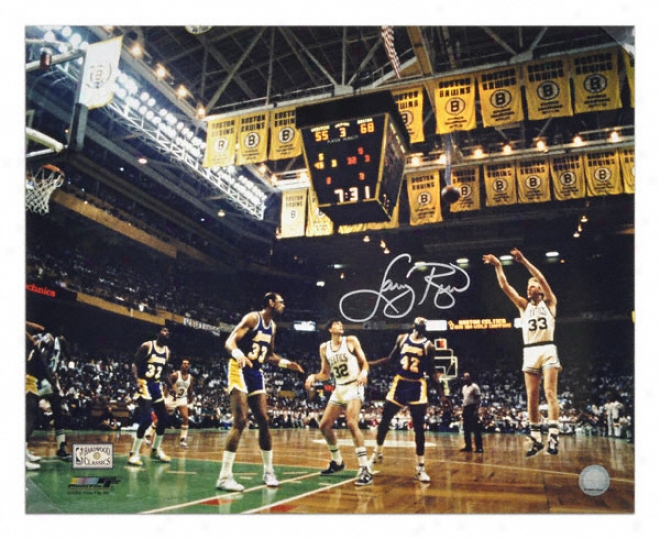 Larry Bird Boston Celtics - Wide Angle Shooting - 16x30 Autographed Photograph