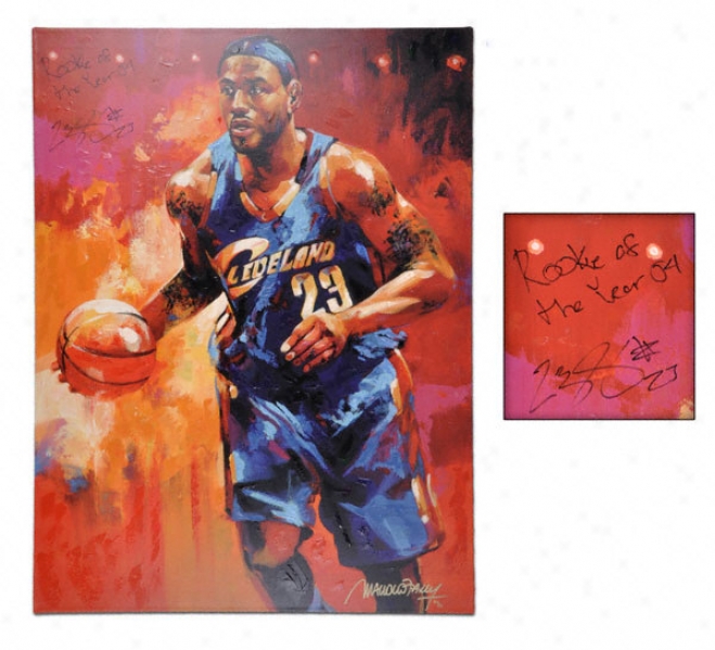 Lebron James Cleveland Cavaliers Autographed 30x40 Giclee - By Malcolm Farley