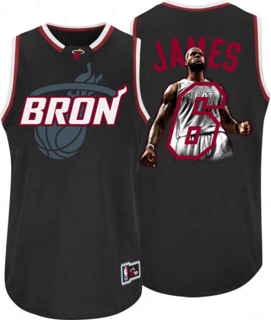 Lebron James Miami Heat 'bron' Majestic Notorious Jersey