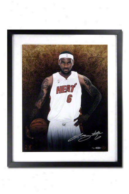 Lebron James Miami Heat Framed Autograpued Welcome To Miami 16x20 Photograph