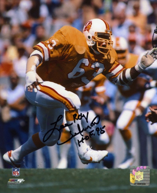 Lee Roy Selmon Tampa Bay Buccaneers Autographed 8x10 Photograph With Hof 95 Inscriptikn