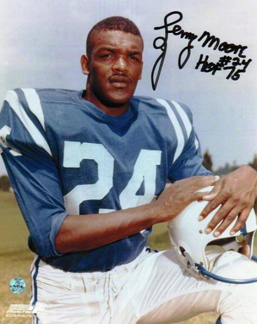 Lenny Moore Autographed Baltimore Colts 8x10 Photo