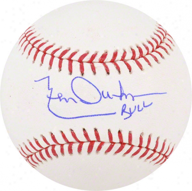 Leon Durgam Autographed Baseball  Details: Chicago Cubs, With &quotbull&quot Inscription