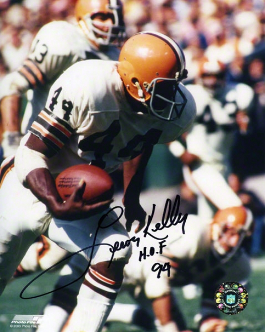 Leroy Kelly Autographed Photograph  Details: Cleveland Browns, 8x10, Hof'94 Inscription