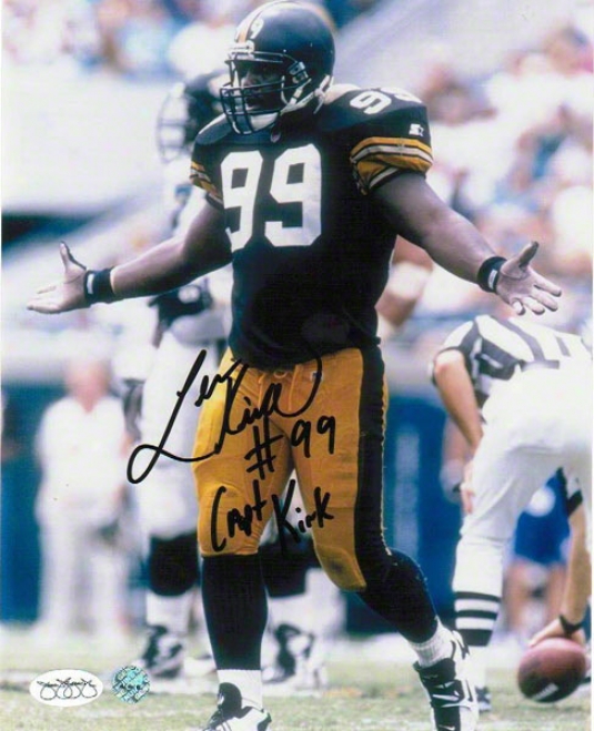 Levo nKirkland Pittsburgh Steelers Autographed8 x10 Photograph With Capt Kirk Inscription