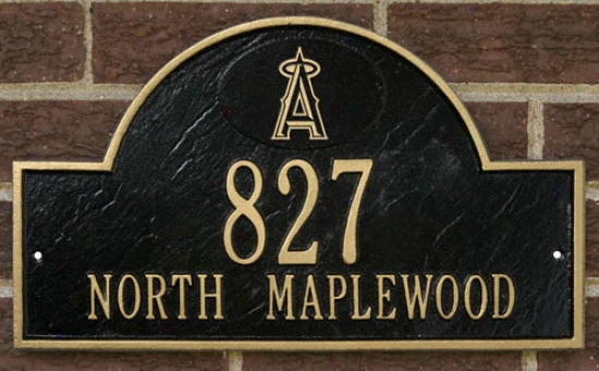 Los Angeles Angels Black And Gold Personalized Address Wall Brooch