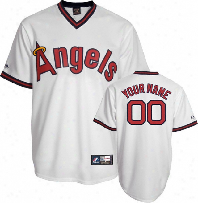Los Angeles Angels Of Anaheim Cooperstown White -personalized With Your Name- Replica Jersey