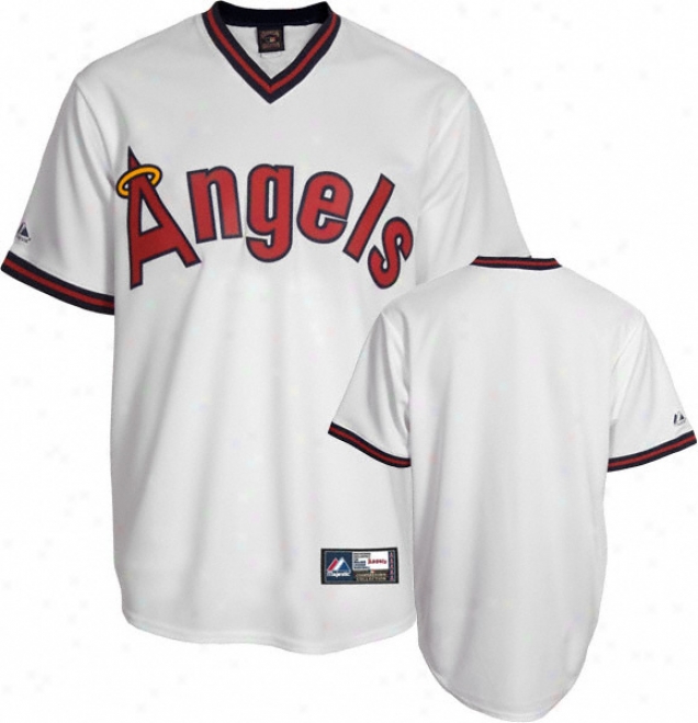 Los Angeles Angels Of Anaheim Cooperstown White Replica Jersey