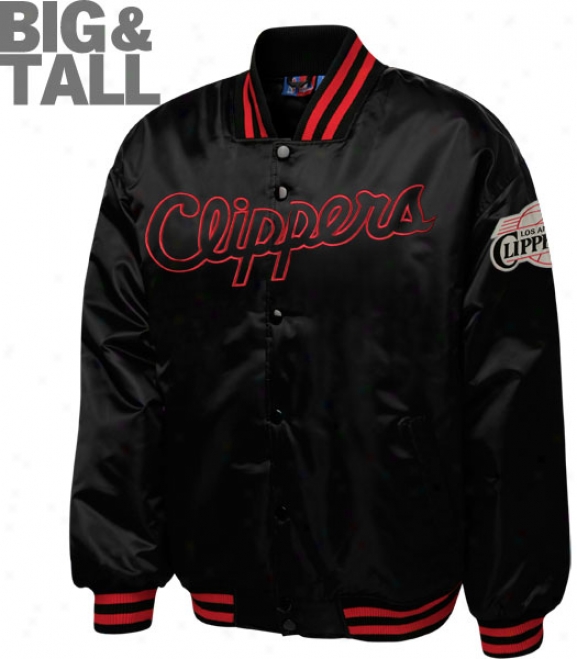 Los Angeles Clippers Big & Tall Black On Black Satin Jacket