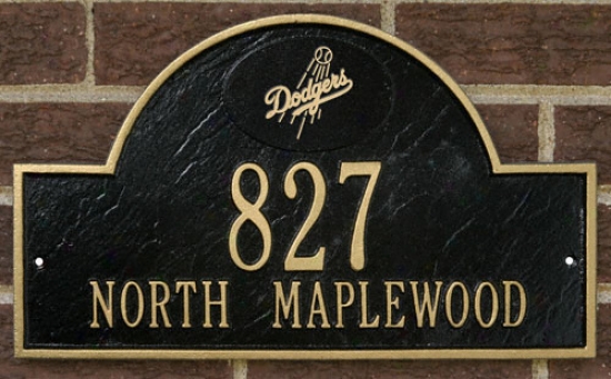 Los Angeles Dodgers Black And Gold Personalized Direct  Wall Plaque