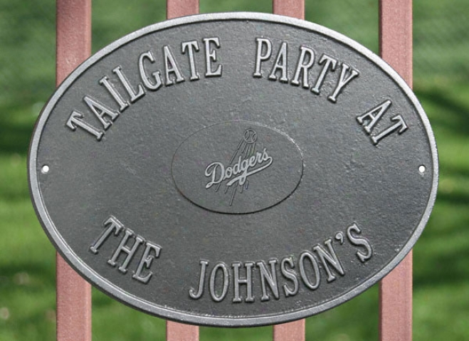 Los Angeles Dodgers Pewter And Silver Personalized Indoor/outdoor Flat plate of metal