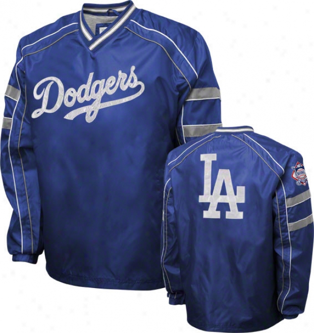 Los Angeles Dodgers Royal V-neck Pullover Jacket