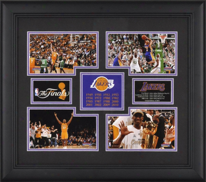 Los Angeles Lakers Framed 4-photograph Collage  Details: 2010 Nba Championshio - Limited Editon Of 2010