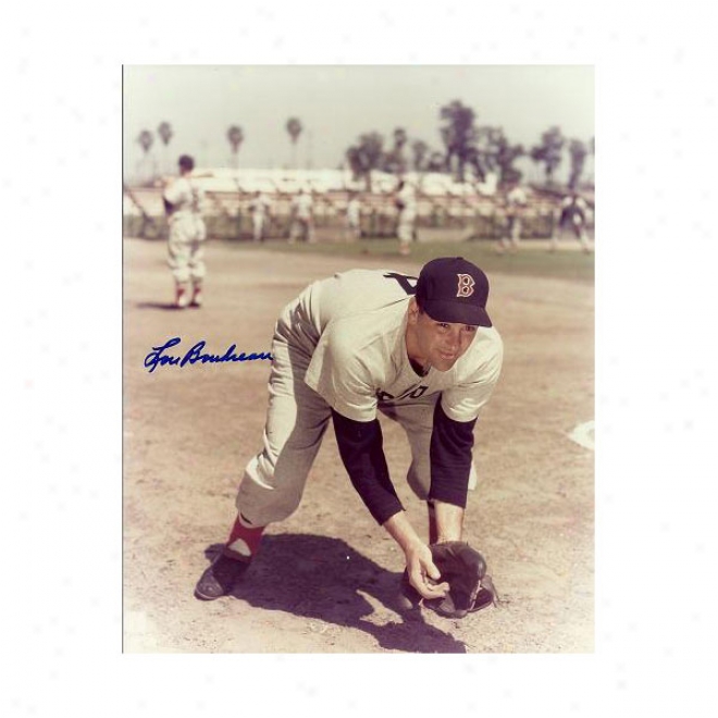 Lou Boudreau Autographed Boston Red Sox 8x10 Photo Hall Of Famer