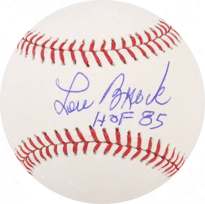 Lou Brock Autographed Baseball, With &quothof '85&quot Inscription