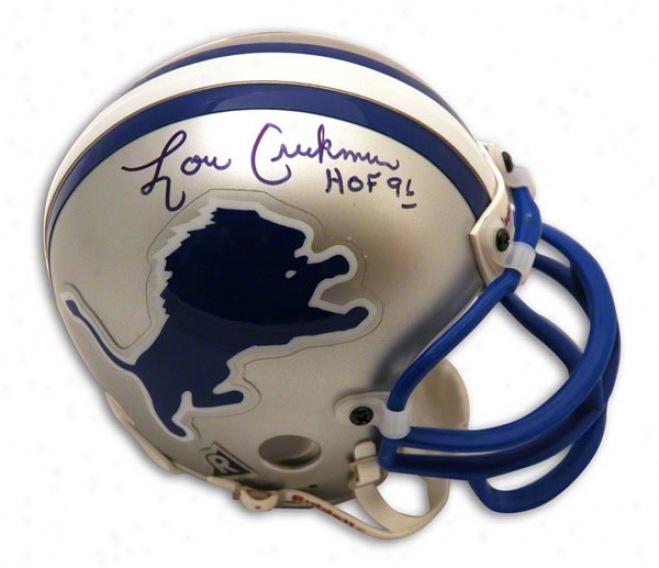 Lou Creekmur Atuographed Detroit Lions Mini Helmet Inscribed Hof 96