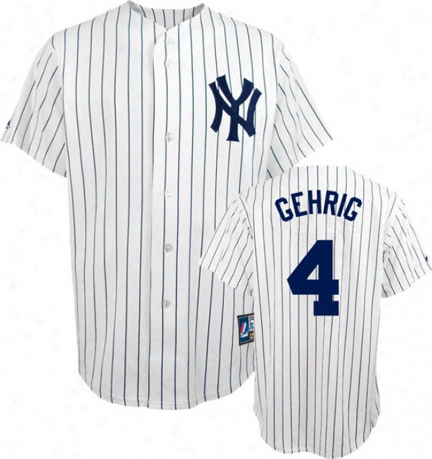 Lku Gehrig New York Yankees Pinstripe Cooperstown Replica Jersey