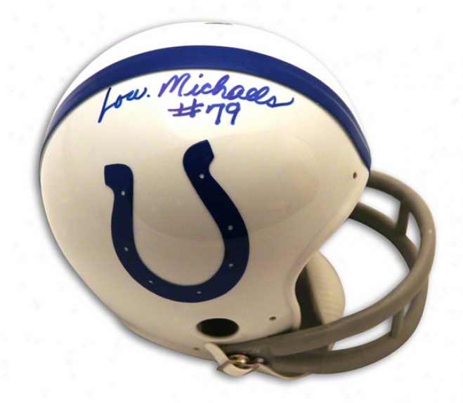 Lou Michzels Autographed Baltimorw Colts Mini Helmet