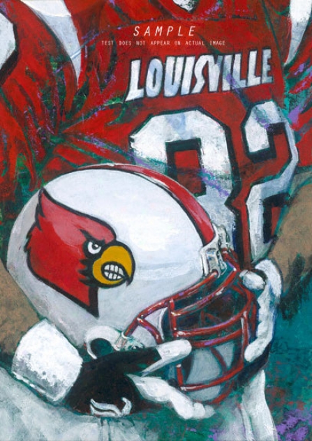 Louisville Cardinals - &quotu Of L Helmet Series&quot - Large - Unframed Giclee