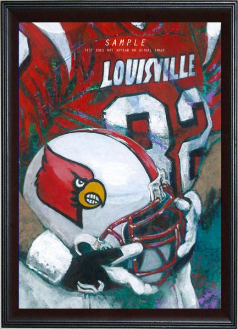 Louisville Cardinals - &quotu Of L Helmet Series&quot - Oversized - Framed Giclee