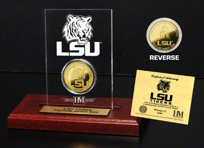 Lsu Tigers 24kt Gold Coin In Etched Acrylic