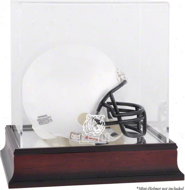 Lsu Tigers Mahogany Logo Mini Helmet Display Case