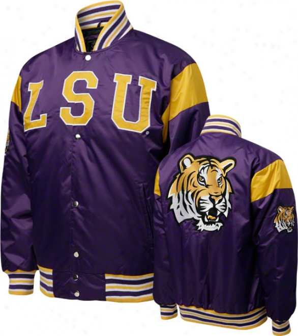 Lsu Tigers Purple Nylon Satin Jacket