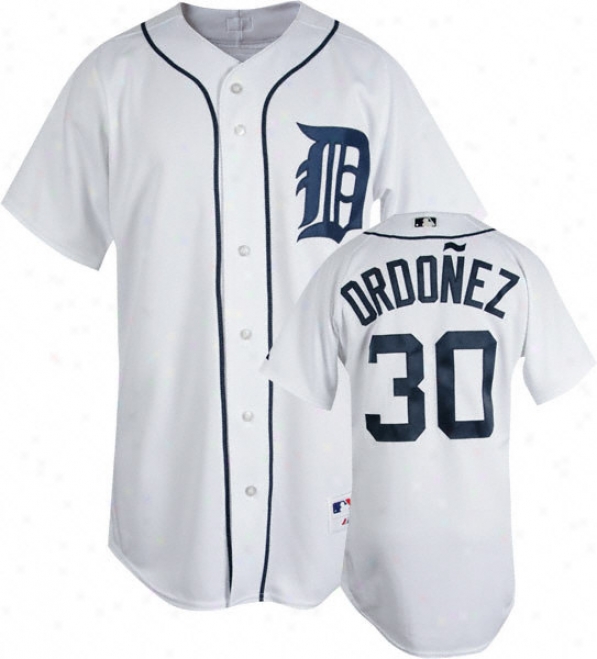 Magglio Ordonez White Majestic Authentic Home On-field Detroit Tigers Jersey