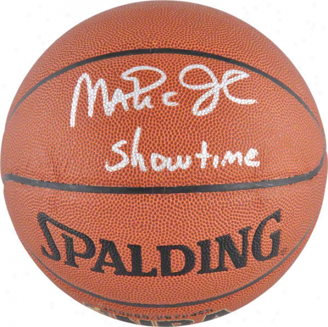 Magic Johnson Los Angeles Lakers Autographed Indoor/outdoor Basketball W/ &quotshowtime&quot Inscription