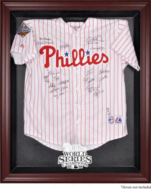 Mahogany Philadelphia Phillies - 2008 World Series - Framed Logo Jersey Display Case