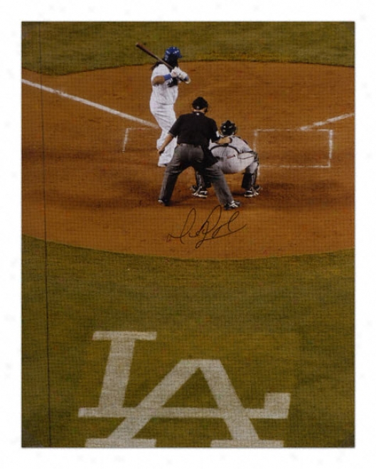 Manny Ramirez Los Angr1es Dodgers - La Logo - Autogfaphed 16x20 Phhotograph